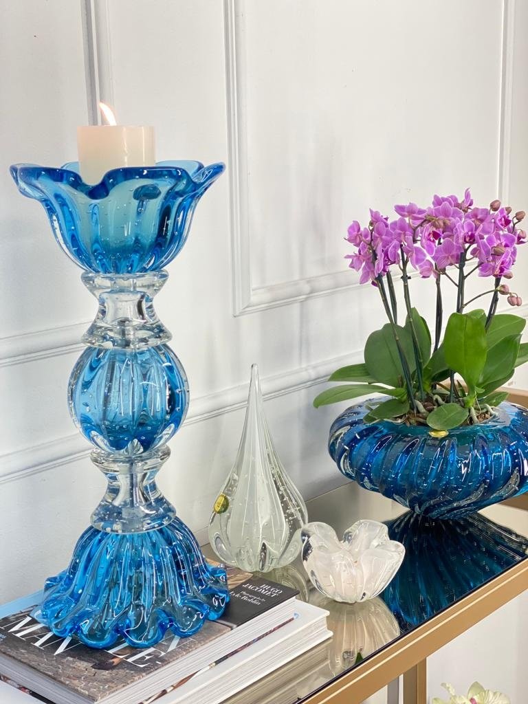 Castiçal em Cristal Murano Graz 