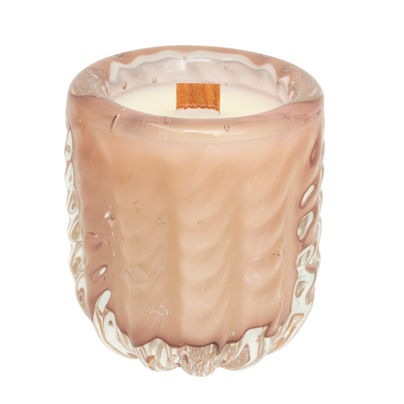 Vela Essenza em Cristal de Murano Jade Rosa